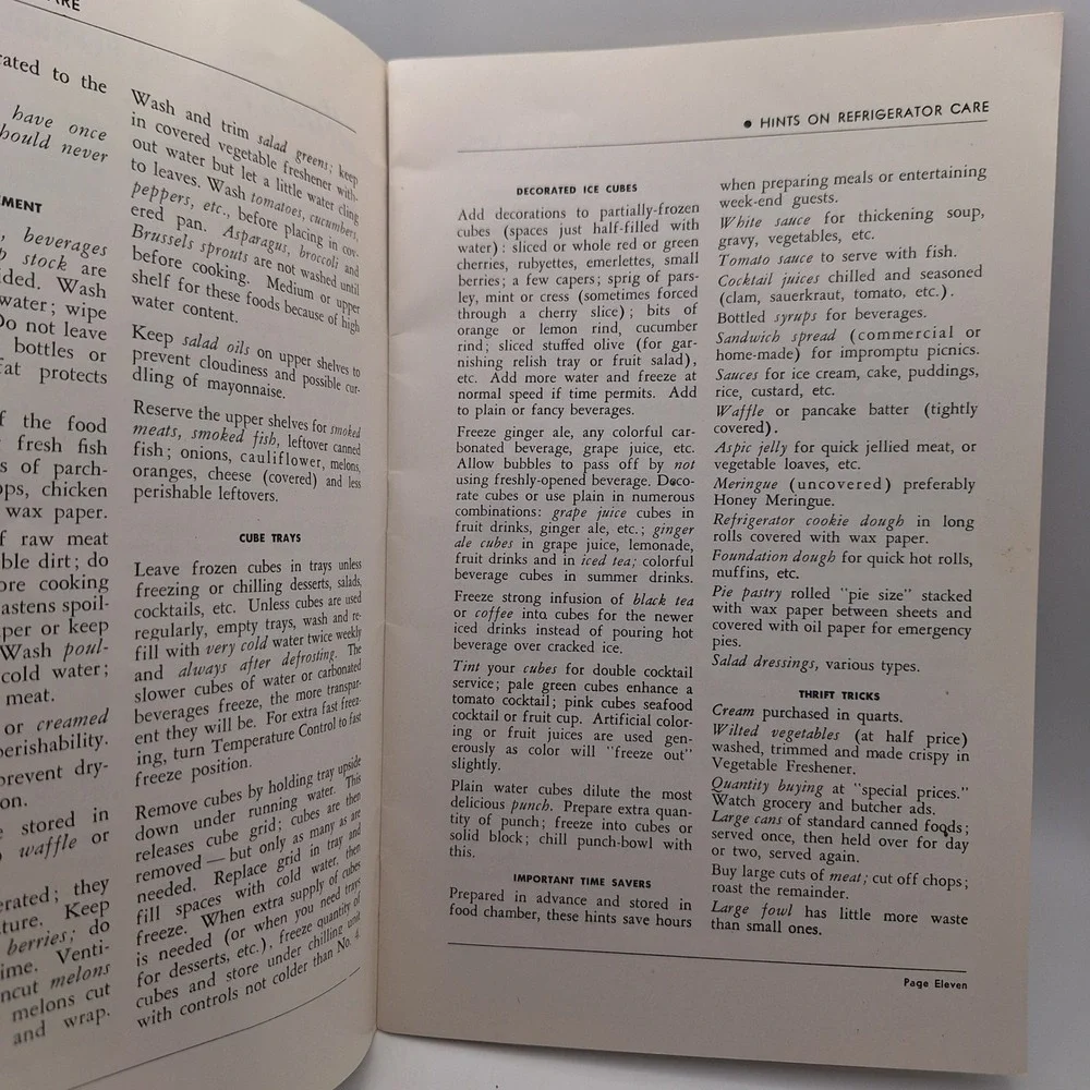 Vintage Gibson Electric Refrigerator Instructions and Recipes‎ Booklet 1940s